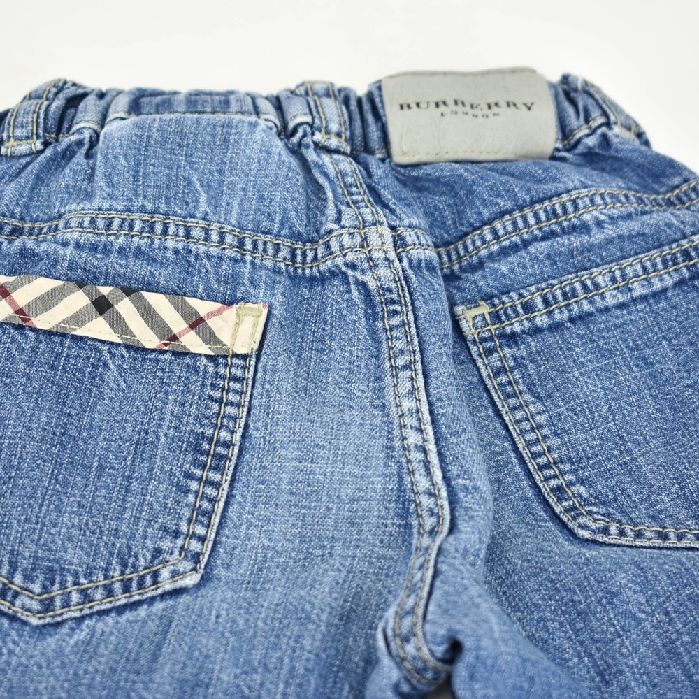 BURBERRY Blue Denim & "Nova Check" Pants - Picture 4 of 8